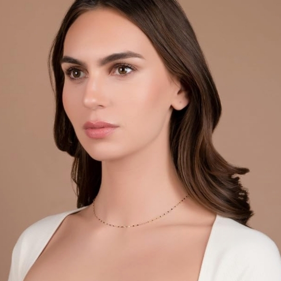 10K Solid Gold Diamond Cut Mirror Chain Necklace 16 inch